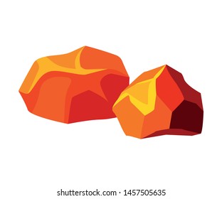 Hot coals. Vector illustration on white background.