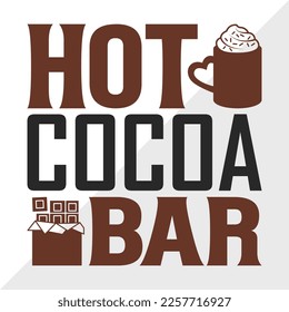 Ilustración de vectores impresos SVG de Hot Cocoa Bar