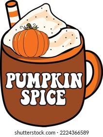 Hot Cocoa And Coffee Thanksgiving Vector