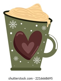 hot cocoa with cream icon isolated