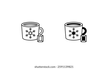 Hot cocoa icons set vector stock illustration