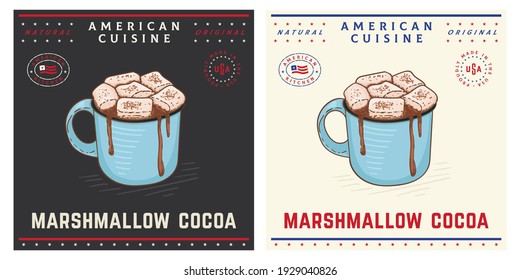 Hot Cocoa With Marshmallows in cup, mug