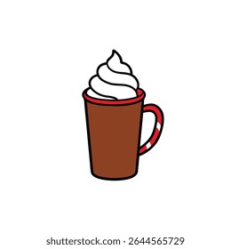 a hot cocoa mug with peppermint and whipped cream