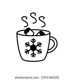 Hot cocoa mug vector icon stock illustration