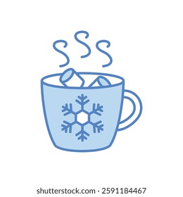 Hot cocoa mug vector icon stock illustration