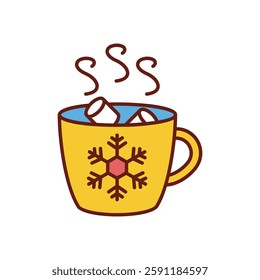 Hot cocoa mug vector icon stock illustration