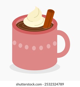 Hot cocoa mug vector illustration isolated on white background	