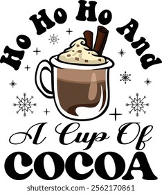 Hot Cocoa Typography Chocolate vector Graphics Design.