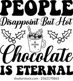 Hot Cocoa Typography Chocolate vector Graphics Design.