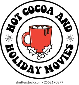 Hot Cocoa Typography Chocolate vector Graphics Design.