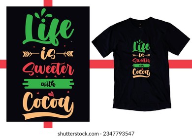 Hot cocoa vibes quote. Vector lettering for t shirt, poster, card. Merry Christmas concept with t-shirt mockup. design, illustration, vector, print, graphic, background, typography, art, vintage, 