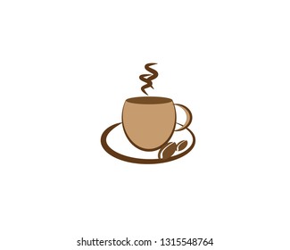 hot coffe icon logo design
