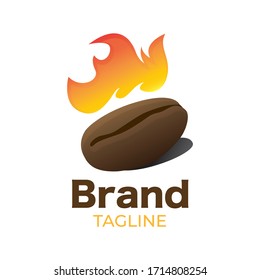 Logotipo de café caliente con concepto de degradado moderno