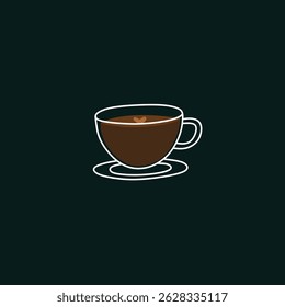 Hot coffee banner with text - Coffee Hot always fresh - white isolated on brown colored background, suitable for cafe logo and restaurant menu design