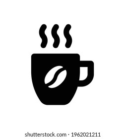 Hot coffee bean cup icon