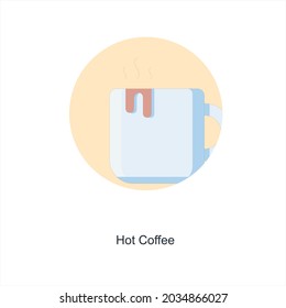 Concepto de icono de café caliente o bebida
