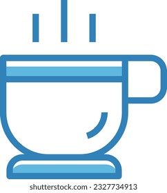 Hot Coffee Blue Icon - Single Icon, Vector 