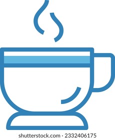 Hot Coffee Blue Icon - Single Icon, Vector