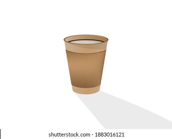 Café caliente, Cappuccino, tardío, Mocha en taza de recipiente de papel marrón con manga marrón