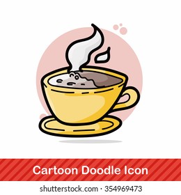 hot coffee color doodle