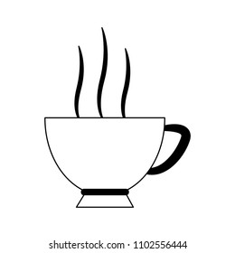 Hot coffee cup in black and white colors