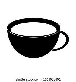 Hot coffee cup in black and white