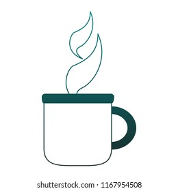 Hot coffee cup blue lines