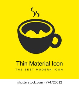 Hot Coffee Cup bright yellow material minimal icon or logo design