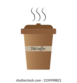 hot coffee cup brown color. o white background