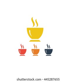 Hot Coffee Cup Cafe Caffeine Logo Vector Illustration Flat Design