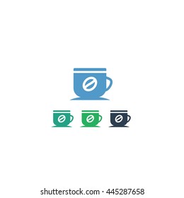 Hot Coffee Cup Cafe Caffeine Logo Vector Illustration Flat Design