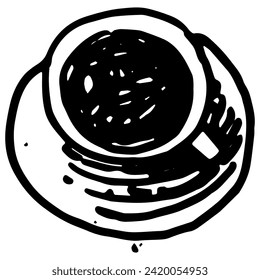 Hot Coffee Cup, Drawing of a Cup of Coffee.
