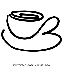 Hot Coffee Cup, Zeichnen einer Tasse Kaffee.