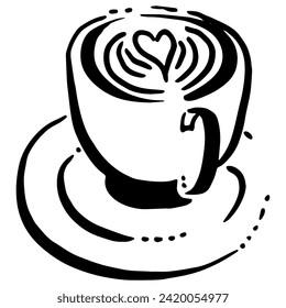 Copa de Café Caliente, Dibujo de una Copa de Café.