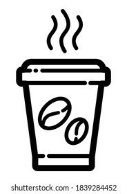 Icono De La Copa De Café Caliente Aislado En Fondo Blanco