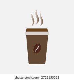 Icono plano de la taza de café caliente