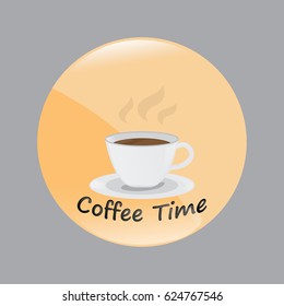 Hot coffee cup flat style. Designed for coffee break time. Vector. Illustration.