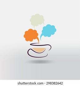 Hot coffee cup icon. 