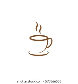 Hot coffee cup icon.