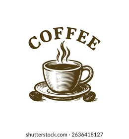 Hot Coffee cup and coffee icon cafe 