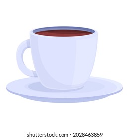 Hot coffee cup icon cartoon vector. Morning cafe. Cappuccino mug