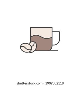 hot coffee cup icon  in color icon, isolated on white background 