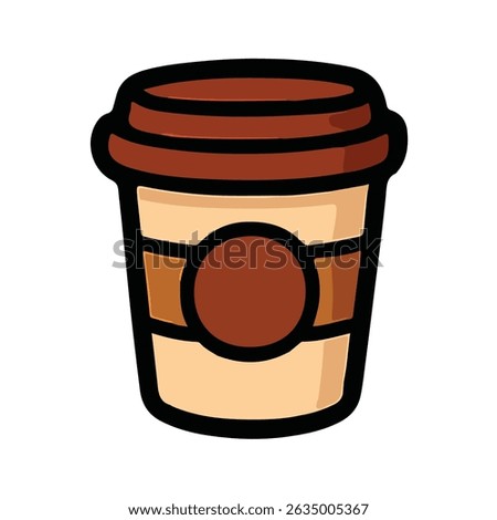 Hot Coffee Cup Icon – Colorful of Steaming Beverage Mug for Café, Breakfast, or Drink App Design on White Background	