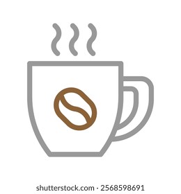 Hot coffee cup icon. Concept of a coffee break, relaxation, and energy.