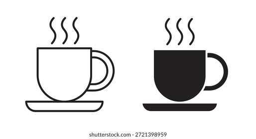 Conjunto de concepto de icono de taza de café caliente. Colección de íconos simple