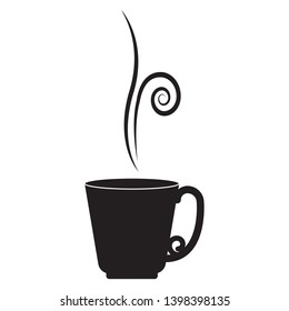 Hot coffee cup icon in flat style. Coffee cup with steam icon isolated on white background. Coffee cup icon vector illustration.