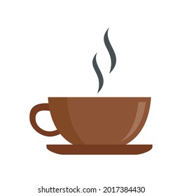 Hot coffee cup icon. Flat illustration of hot coffee cup vector icon isolated on white background
