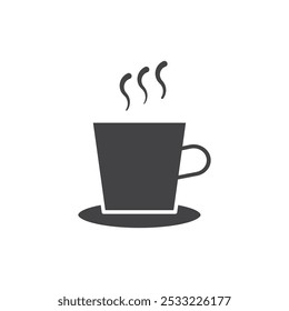 Hot coffee cup icon Flat simple outline set