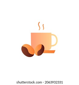 hot coffee cup icon in gradient color, isolated on white 