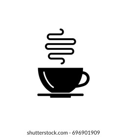 Hot Coffee Cup Icon Iisolated on White Background. Hot drink with steam vector illustration